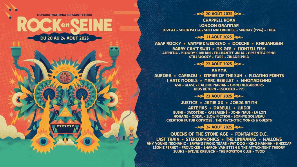 affiche rock en seine 2025 ROCKWANTED.COM